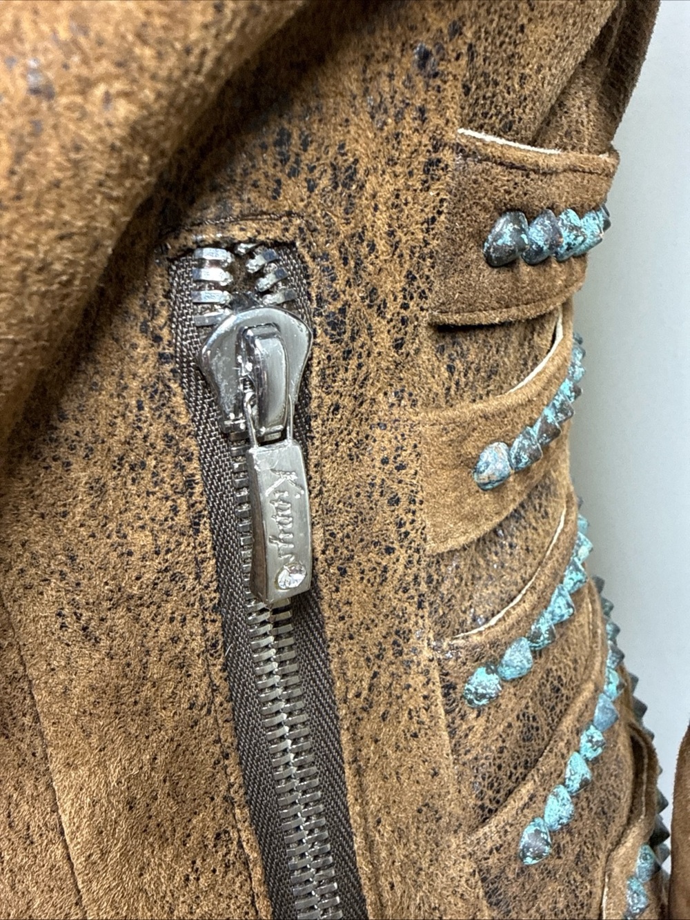 Kippy’s Original Vintage Women's Sz S Genuine Leather Jacket Rhinestone Cowgirl - Picture 5 of 16
